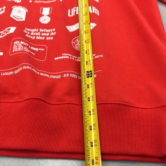 Vibrant Red Crewneck Sweater with Ribbed Cuffs - Picture 10 of 10